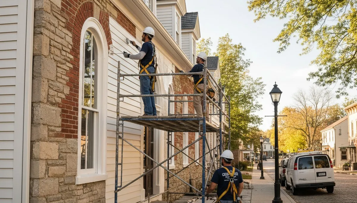 Milwaukee, WI painting contractor on residential exterior painting project