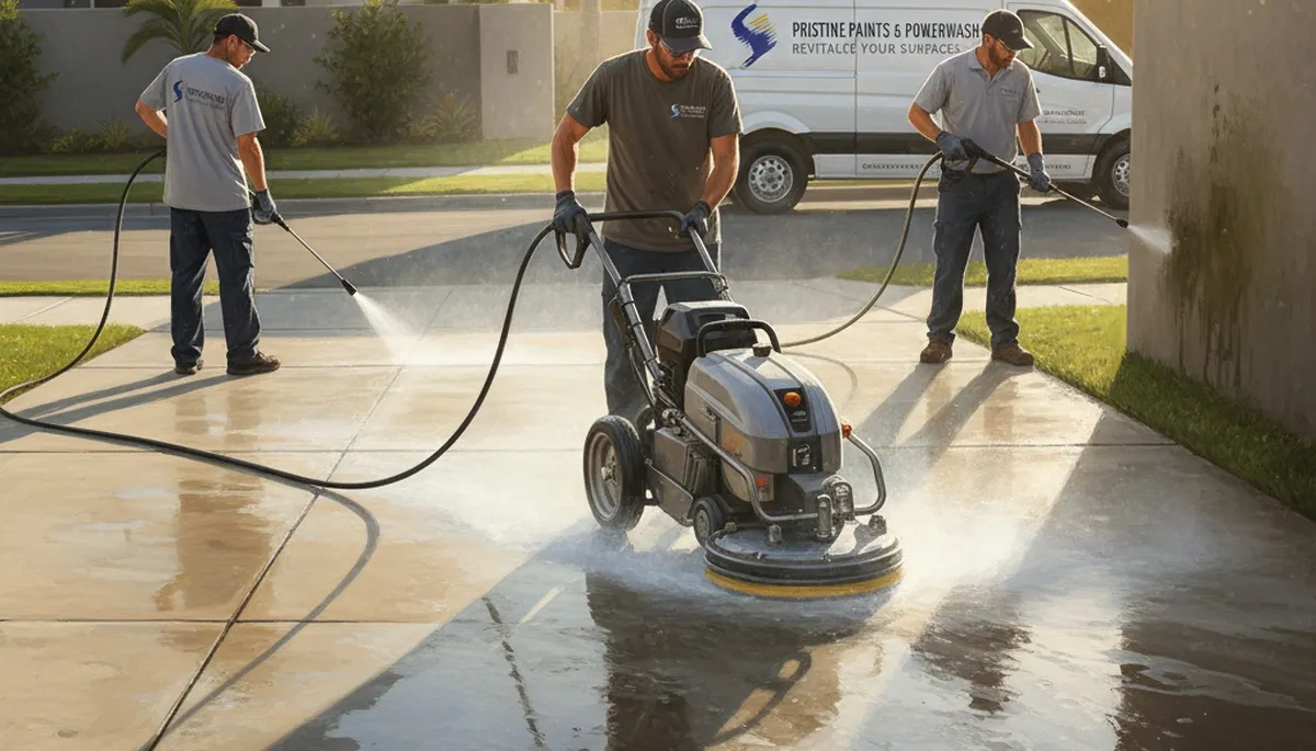 Milwaukee, WI concrete pressure cleaning for driveways, patios, and sidewalks by Milwaukee Paint Pros