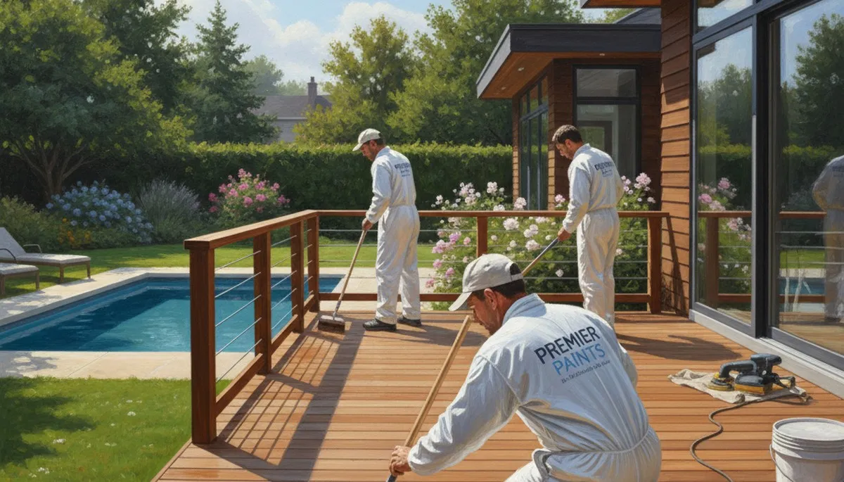 Milwaukee, WI deck staining by paintersmilwaukee.com to protect and enhance wood decks