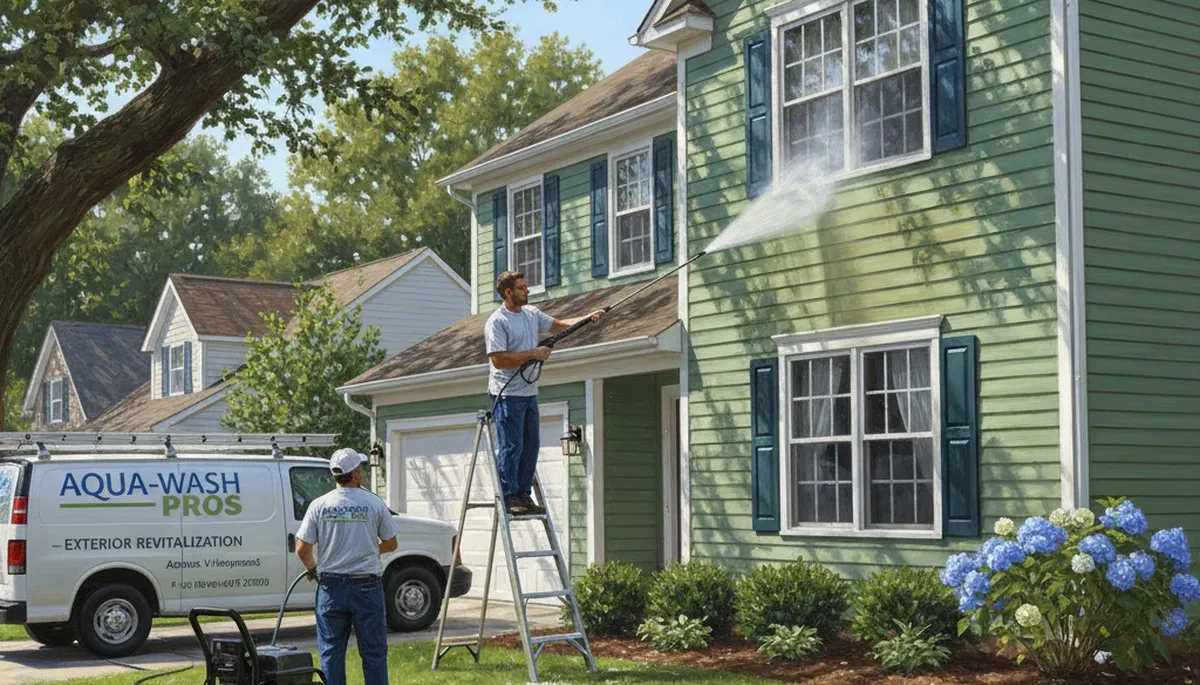 Milwaukee, WI painters pressure cleaning vinyl siding for a cleaner, brighter home exterior