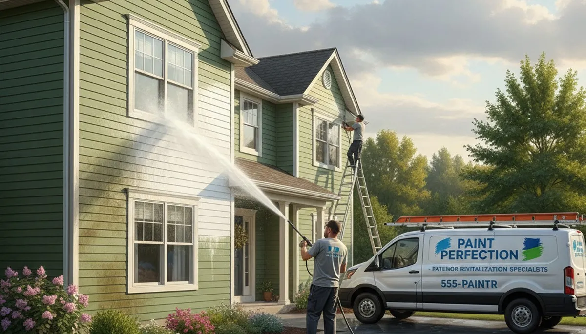 Milwaukee, WI painter pressure cleaning vinyl siding for a clean, refreshed home exterior